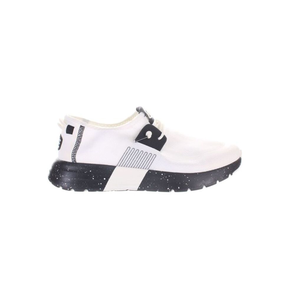 Hey Dude White and Black Casual Slip-On Oxfords